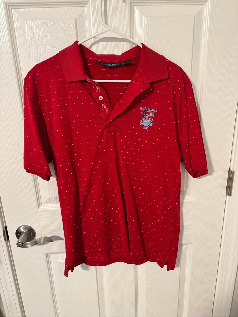 Bobby Jones Red Polo with Embroidered Crest